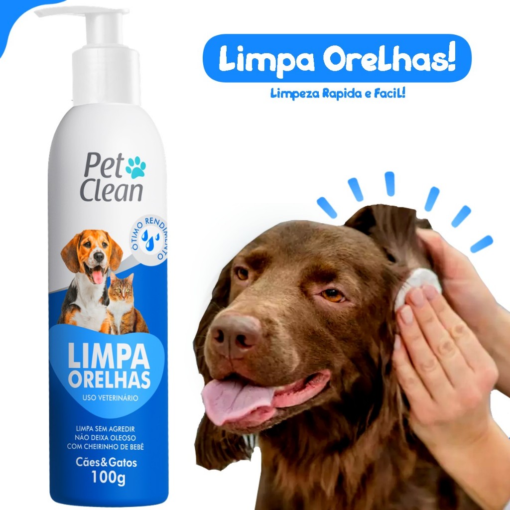 Limpador de Orelha Pet Clean Para cachorro E Gato 100g