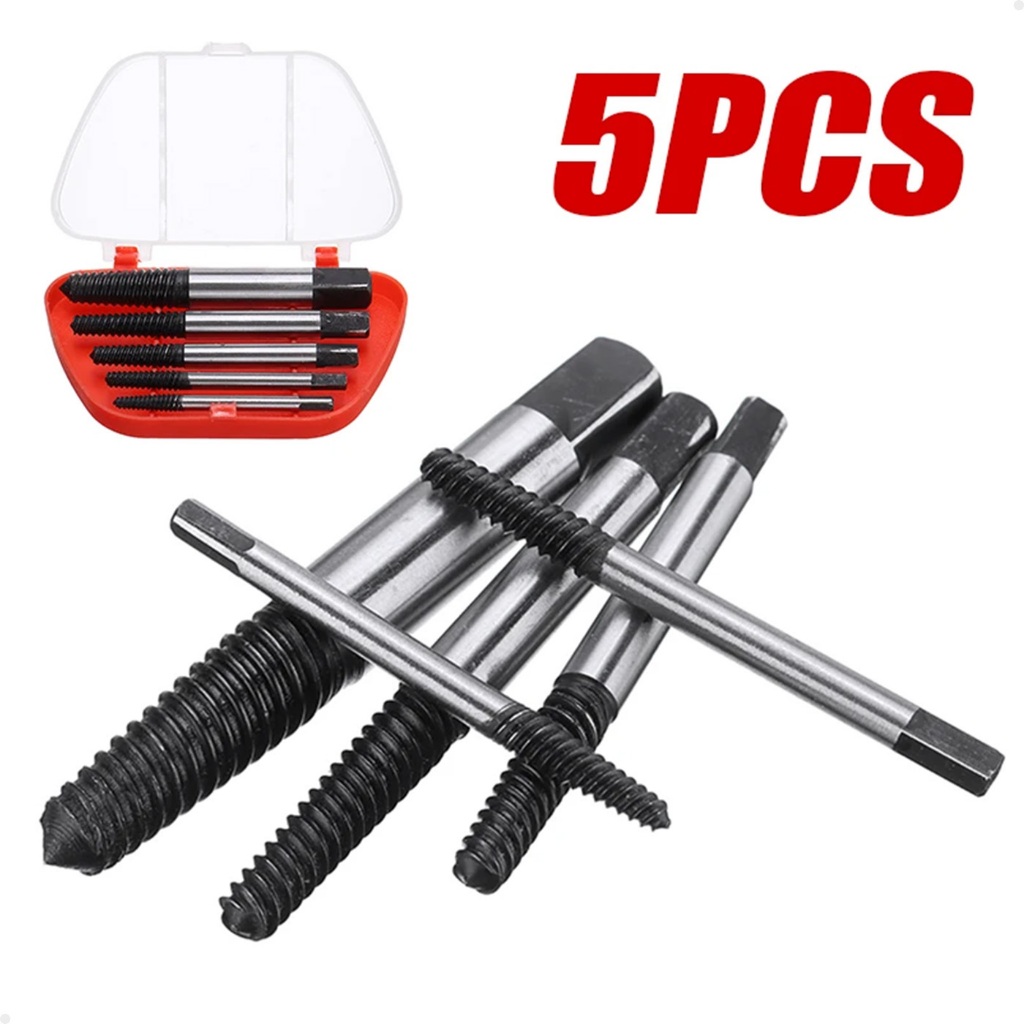 Chave Extrator Tira Parafuso Quebrado Espanado 3 a 19mm Jogo com 5 Peças Lorben