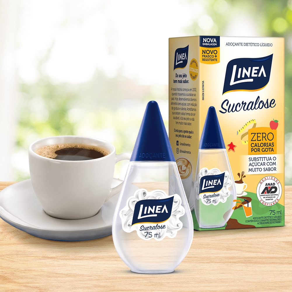Adoçante Liquido Sucralose em Gotas 75ml Linea em Oferta na Shopee