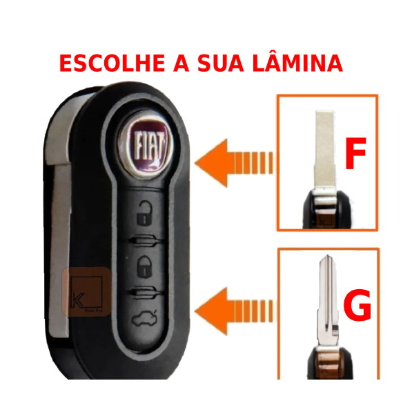 Chave Canivete Fiat Positron Uno Palio Stilo Strada Siena 3 Botões - Opção de Lâmina a Esc...