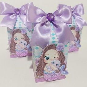 kit  30 mimos personalizados Caixinhas para Aniversario LEMBRANCINHA DE FERSTA TEMA:SEREIA CUTE /cod.295LEIA A DESCRIÇAO