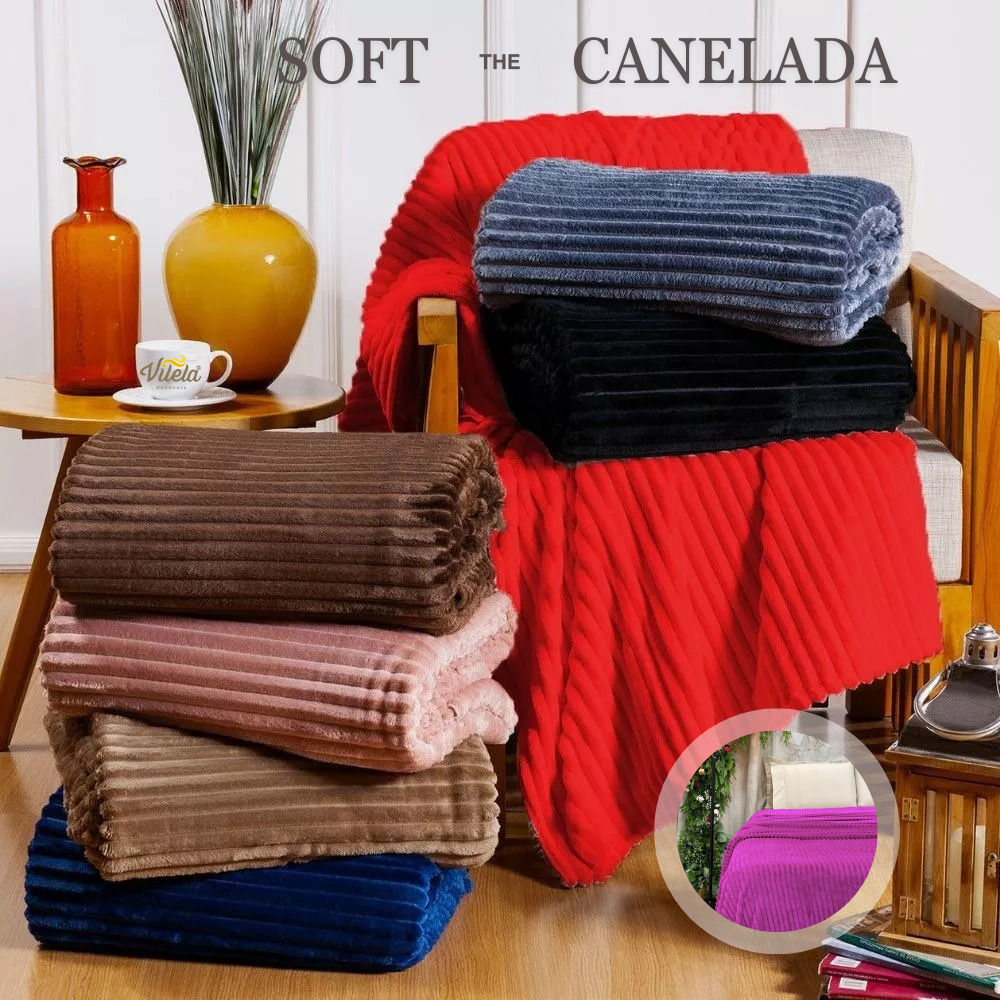 Cobertor Soft Manta Casal Canelada California Premium