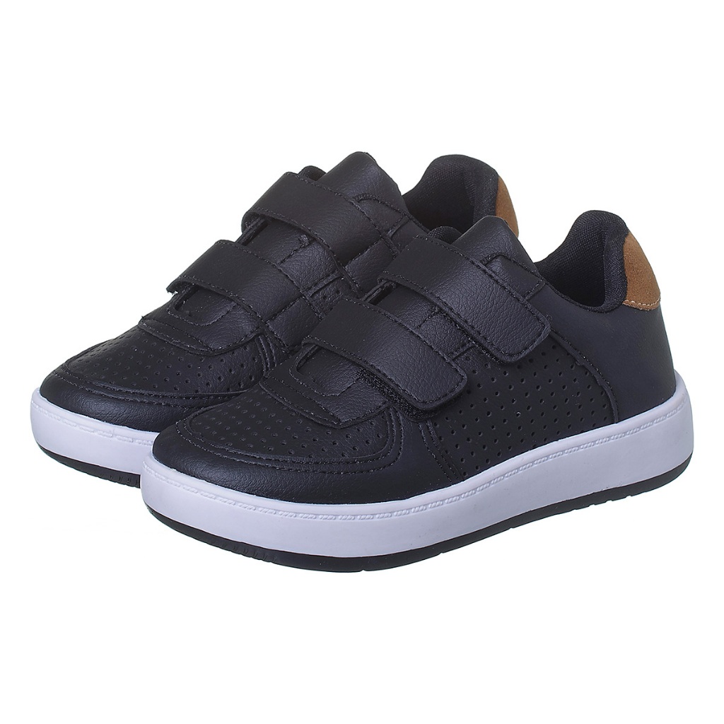 Tênis Infantil Casual Preto Masculino e Feminino Kidstep