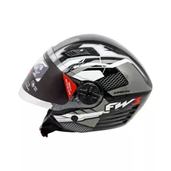 Capacete Aberto Fw3 X Open UP Fox Cores Oculos Viseira Moto