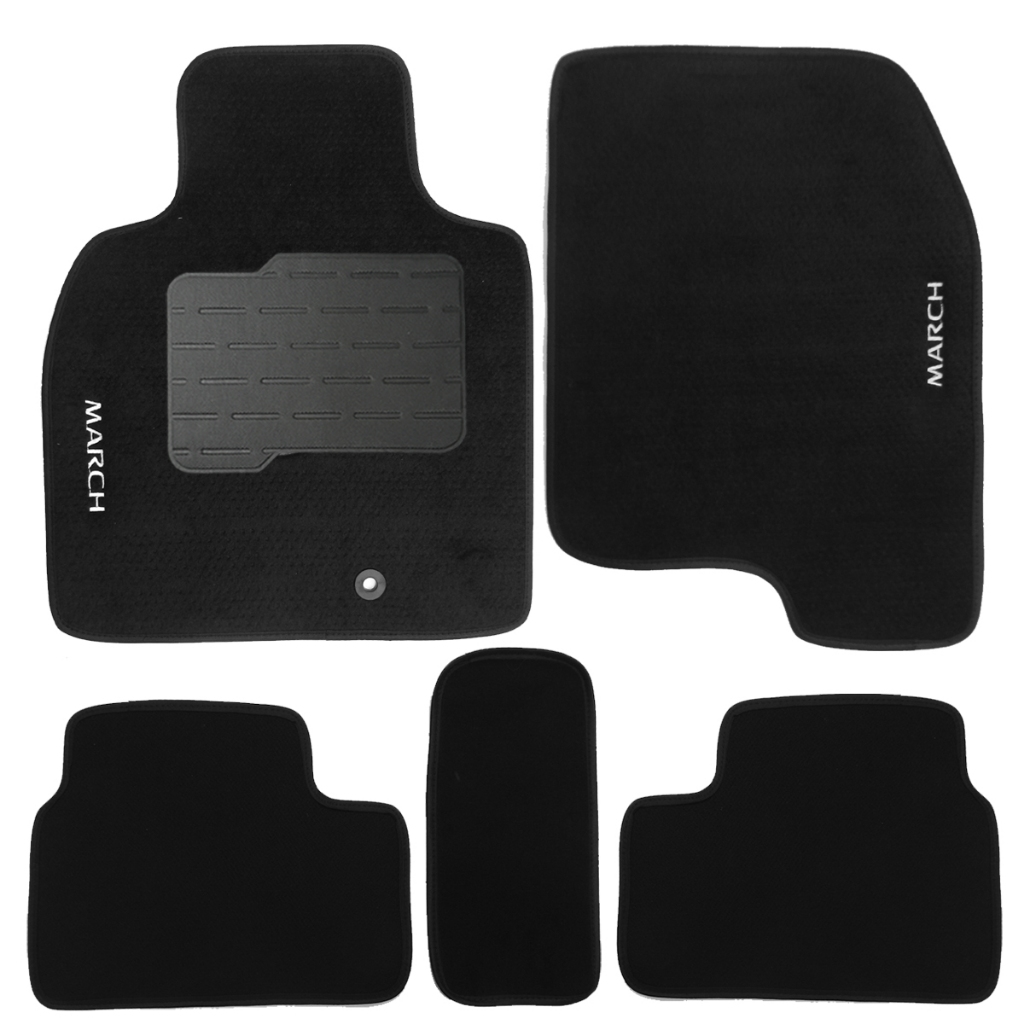 Tapete Carpete Adaptável March 2011 2012 2013 2014 2015 Á 2018 Preto - 5 Peças em Oferta na Shopee