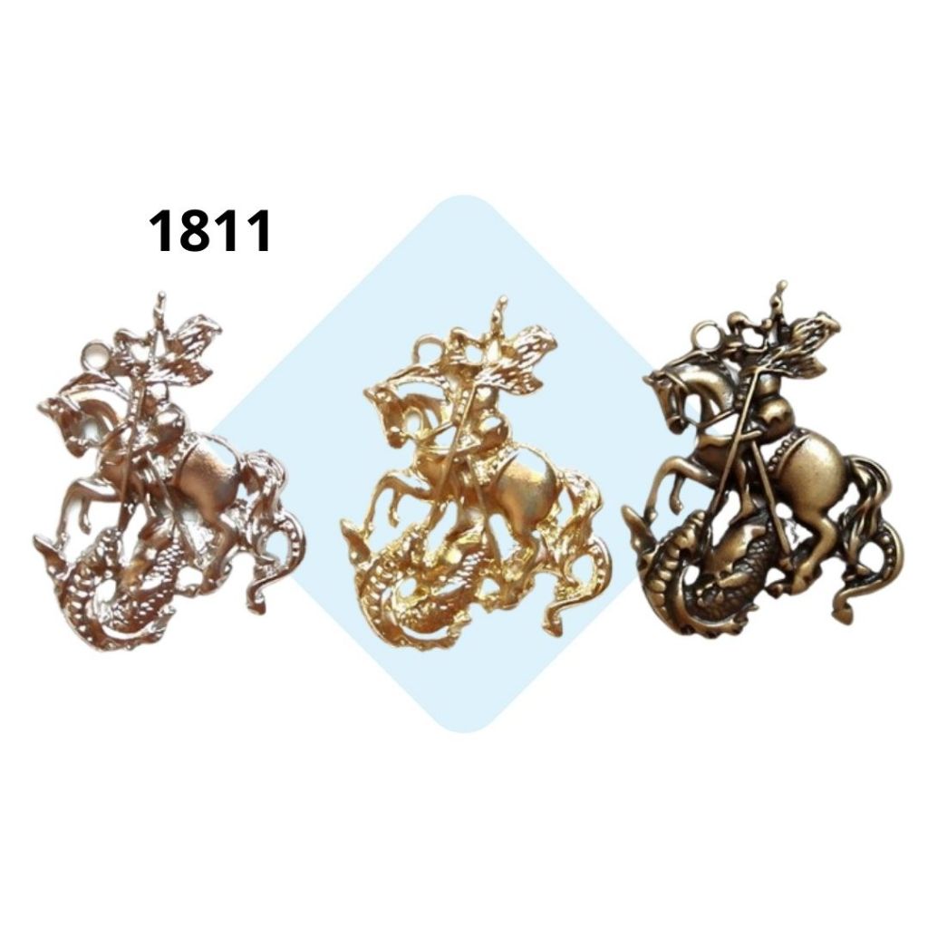 Pingente São Jorge Grande 6cm ~ REF181 - 3 unidades