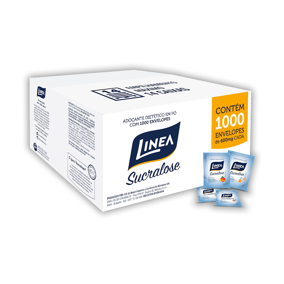 Adoçante em Pó Sucralose Caixa C/ 1000 Sachês De 0,5g 500g Linea em Oferta na Shopee
