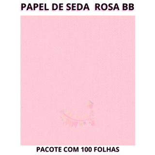 Papel de Seda Rosa Bebe Pacote com 100 folhas  Presentes Artesanato em Oferta na Shopee