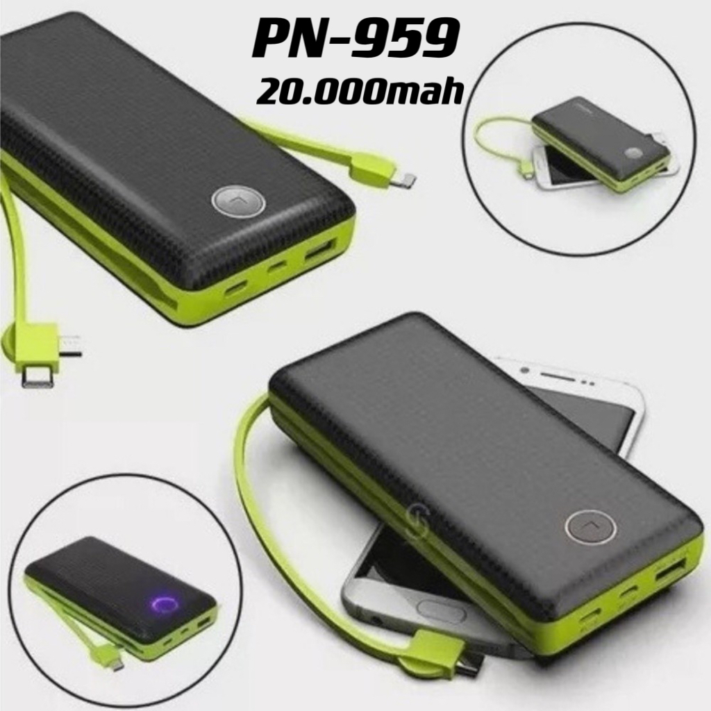 Carregador Portátil Bateria Power Bank 20000mah PN-959 em Oferta na Shopee