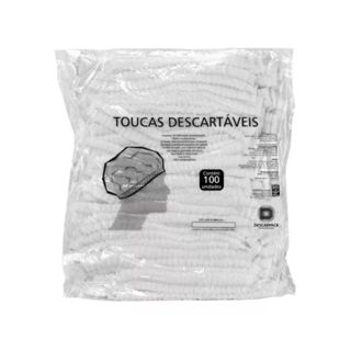 Touca TNT Sanfonada Descartável Plissada com Elásticos Pacote Com 100 Unidades Estética Odonto Cozinha Anvisa
