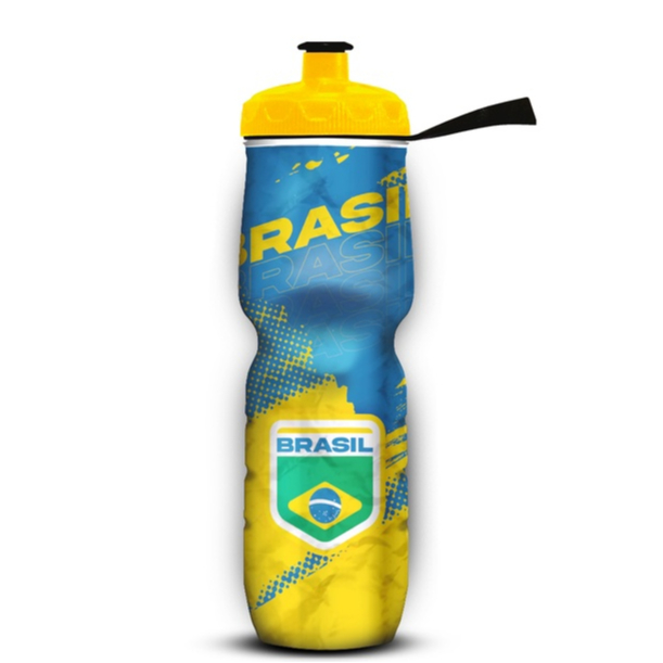 Garrafa Squeeze BRASIL Caramanhola Térmica Cratos 590 e 710ml Bike e Esportes