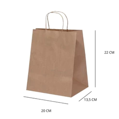 10~50 SACOLA KRAFT 20 X 13,5 X 22 -(LC) REF:5805(CHOCO)