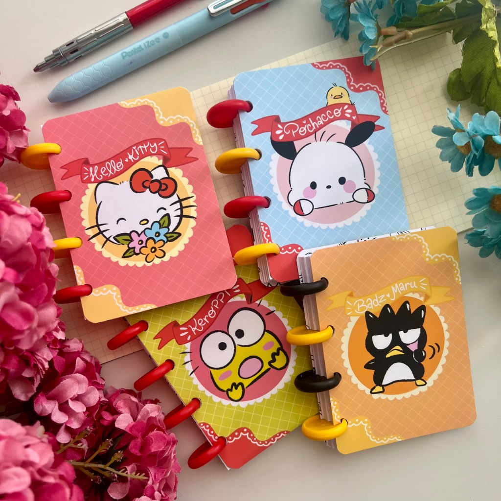 MINI Caderno de Discos Miau A7 Capa FLEXÍVEL Sanrio Kawaii/ Hello Kitty Cute/ Pompom Pochacco Kawaii
