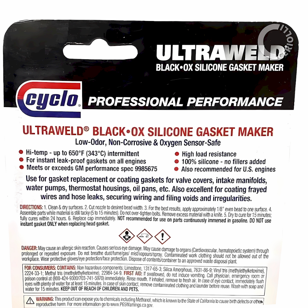Cola Silicone Junta Preto Ultra Black Cyclo 95g USA