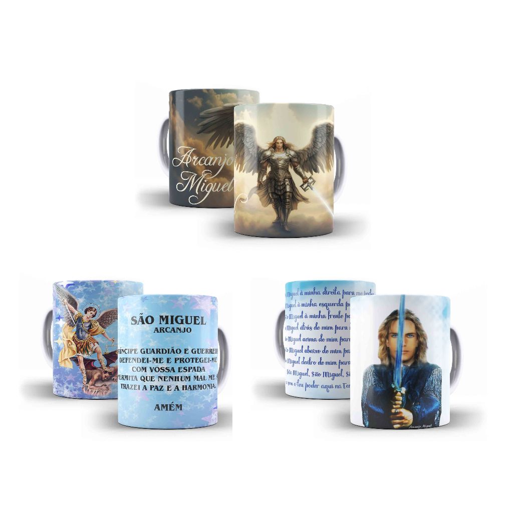 Caneca Porcelana São Miguel Arcanjo Diversos Modelos