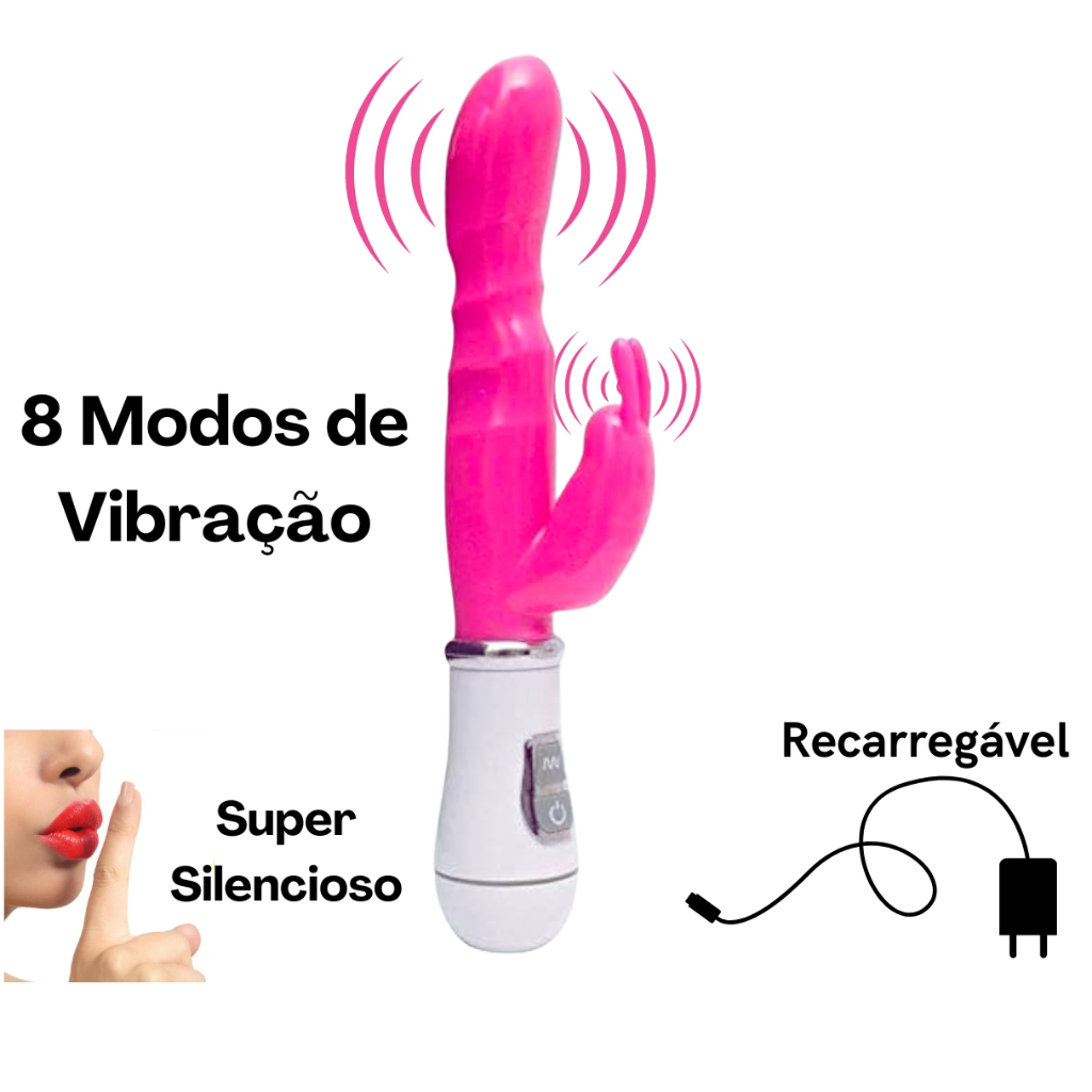 Estimulador De Clitóris Vibrador Feminino Recarregável Rabbit de Ponto G