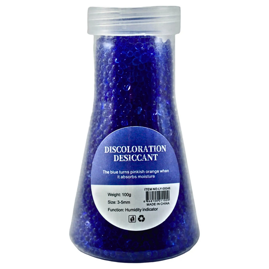 Sílica Gel Azul 3-5 mm Dessecante Granel 100grs em Oferta na Shopee