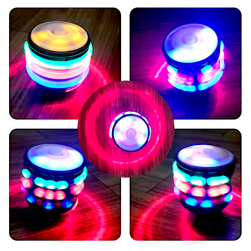 Pião Musical Luminoso Com Lançador Automático Luz e Som Brinquedo — imagem 2 de 2