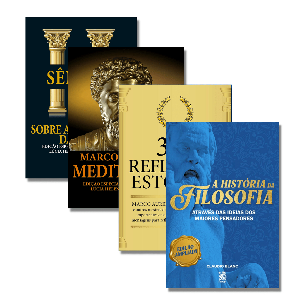 Imagem Kit 4 livros Filosofia e Estratégia | Sobre a Brevidade da Vida | Meditações Marco Aurélio | A História da Filosofia