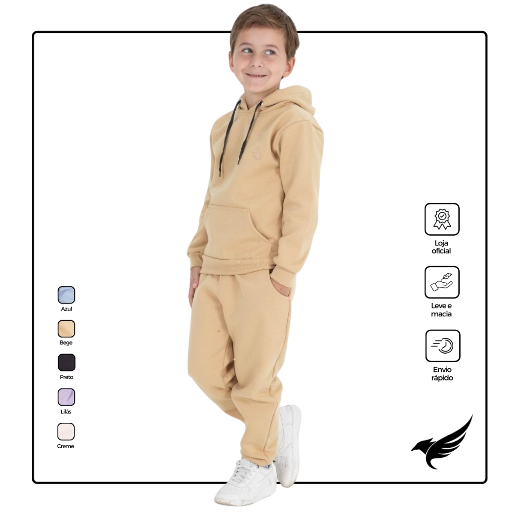 Conjunto Moletom Infantil Menino Blusa e calça