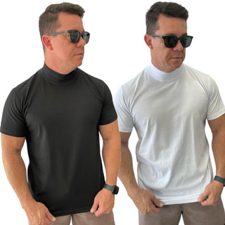 KIT 2 CAMISETAS GOLA ALTA ALGODÃO STECCHI MODELAGEM SLIM
