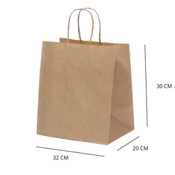 10~50 SACOLA KRAFT 32 X 20 X 30 (LC) - REF:5454(CHOCO)