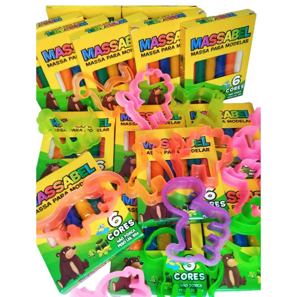 15 Massinha de Modelar + 15 Tubo Para Bolha de Sabao + 30 Cortador Para Kit Festa Lembrancinha em Oferta na Shopee