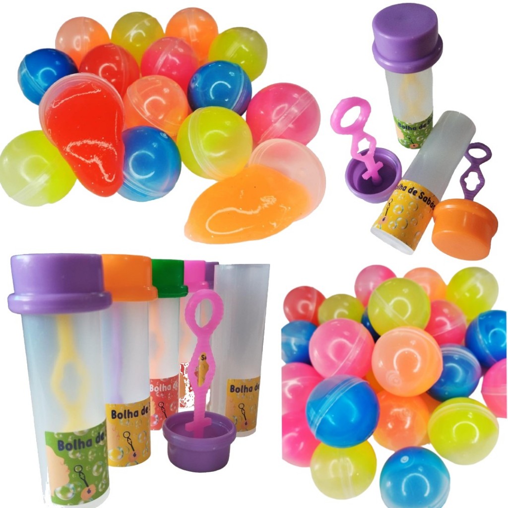 30 Geleca Slime + 30 Tubo Para Bolha De Sabão (Sem o liquido) Para Kit Festa Lembrancinha Infantil em Oferta na Shopee