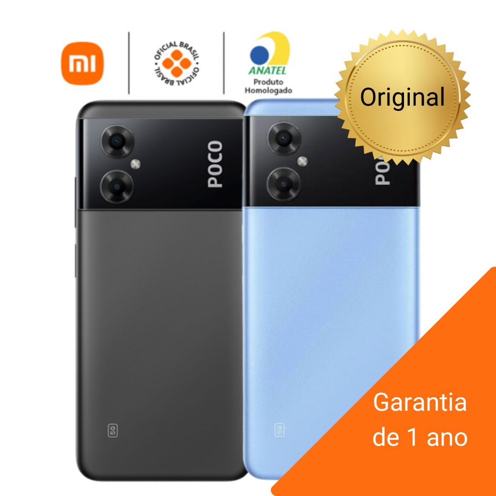 Celular Xiaomi original smartphone Poco M4 5G Dual Chip, 6,58'', 6GB+128GB