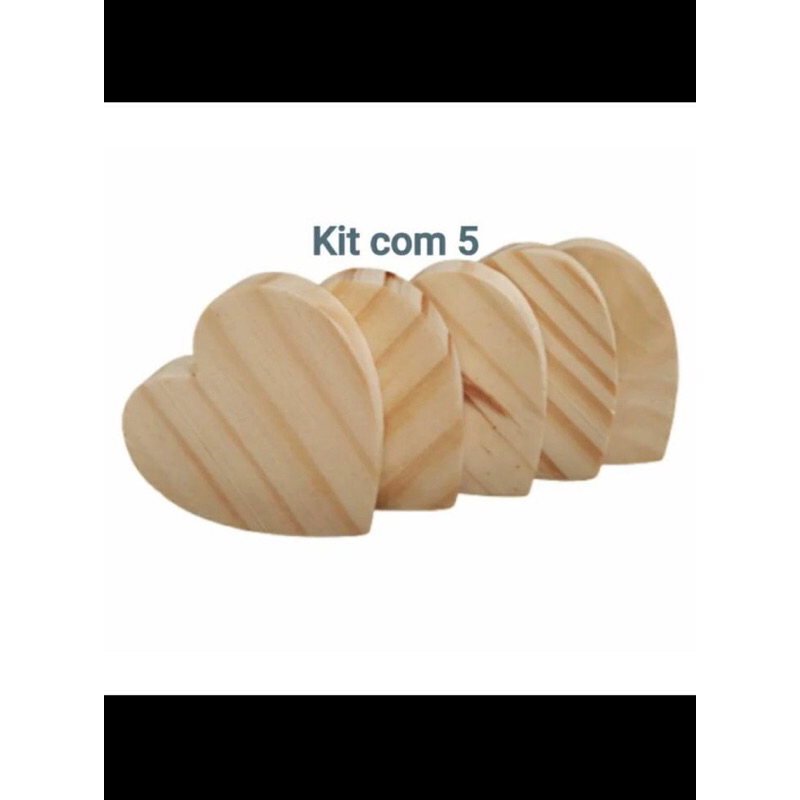 Ki com 5 copos coração de madeira rústica bolacha para mesa posta