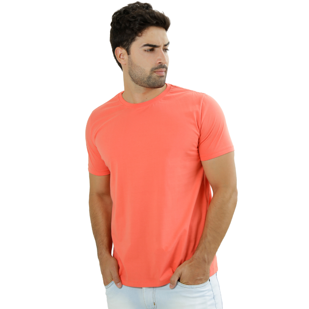 Camisa Masculina Slim Básica Gola Redonda 100% Algodão Premium Preço De Atacado No Varejo