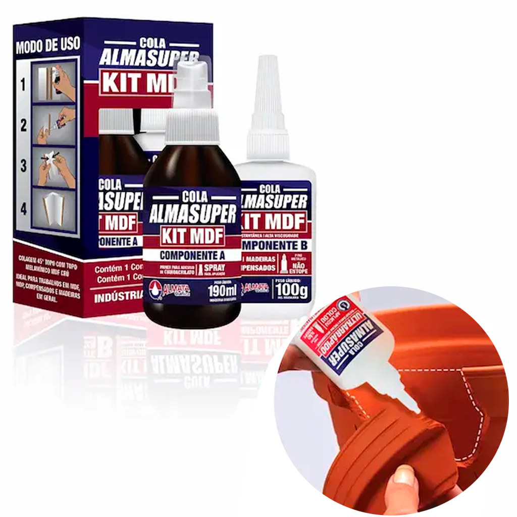 Kit Moveleiro Adesivo Cola Instantâneo + Ativador Acelerador Primer Para MDP MDF Compensado Madeira em Oferta na Shopee
