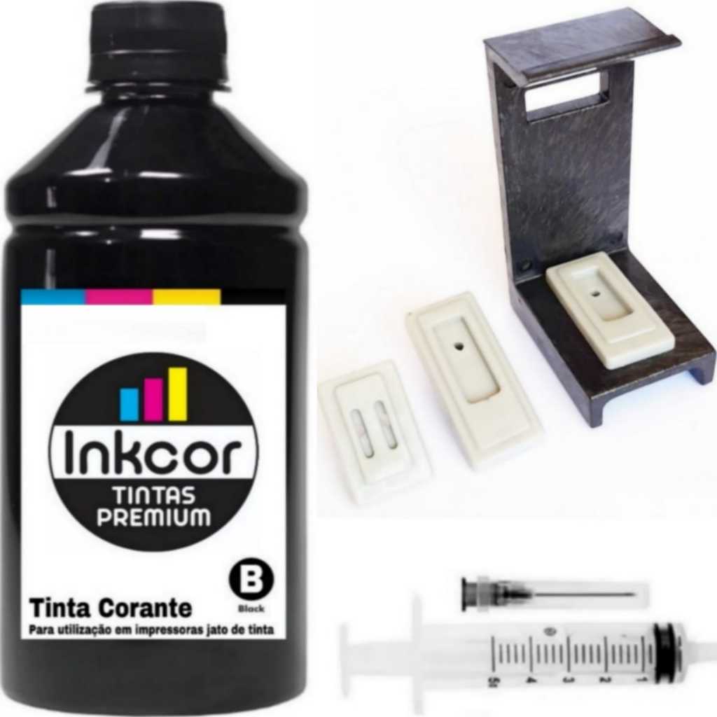 Tinta Inkcor para Recarga de Cartuchos Compativel com Impressora HP Cartucho 667 Preto em Oferta na Shopee