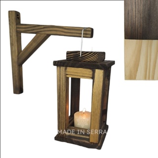lanterna marroquina para velas e mão francesa,em madeira decoração rústica, 20cm em Oferta na Shopee