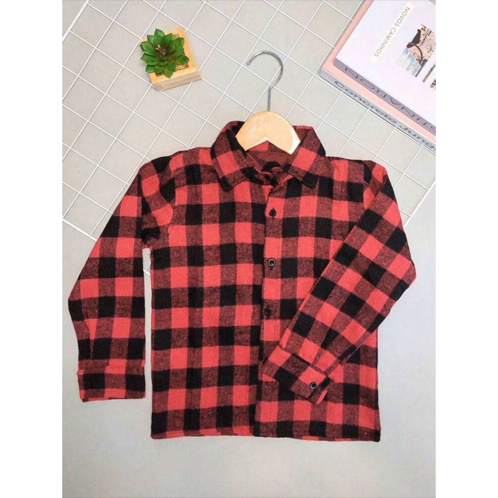 Camisa Flanela manga longa xadrez infantil de menino country festa junina
