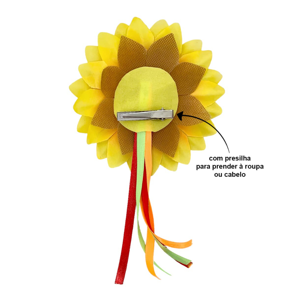 Broche Girassol Fitas Coloridas Para Roupas De Festa Junina