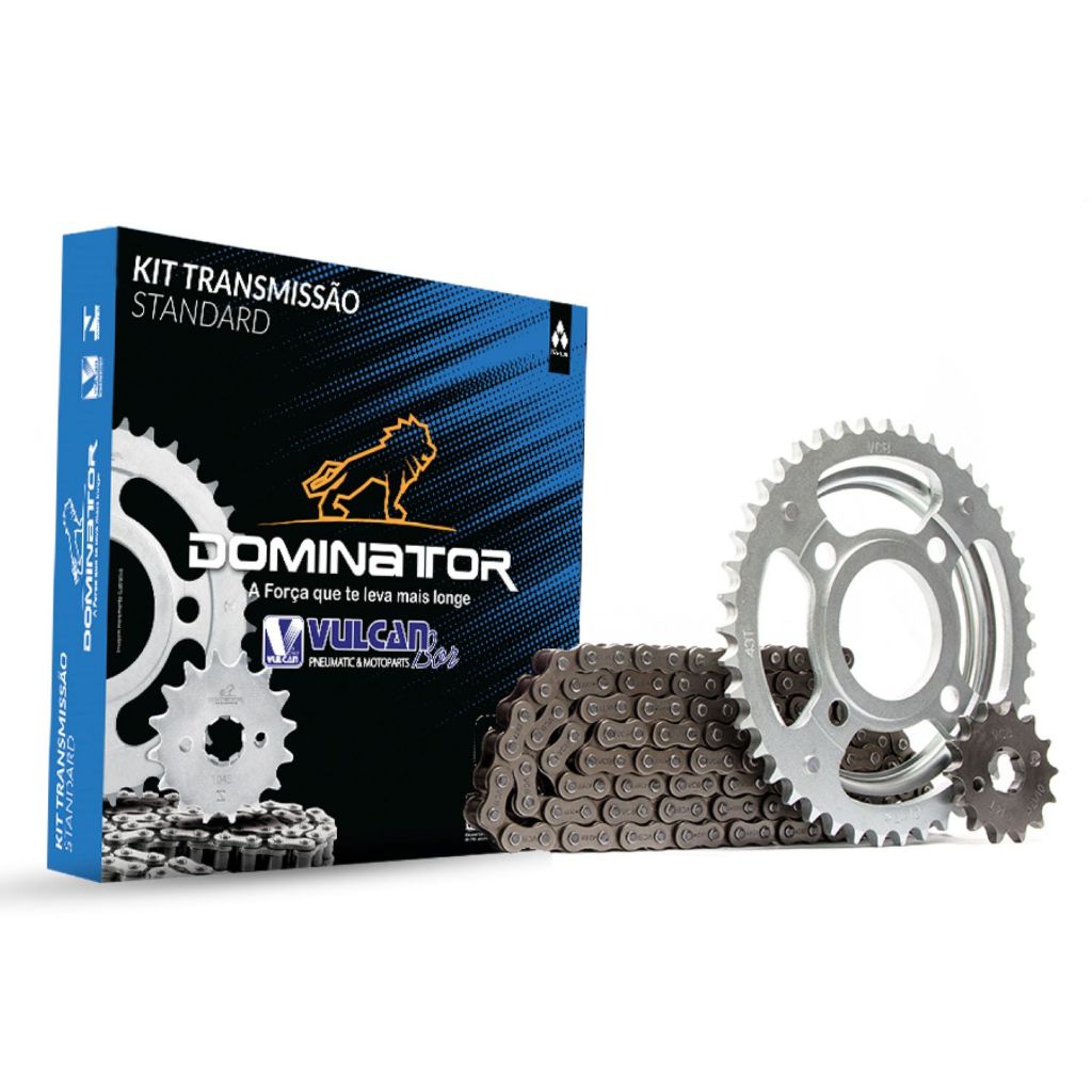 Kit De Transmissão Para Moto Honda CG 125 Titan 2000 a 2008 Vulcanbor Dominator