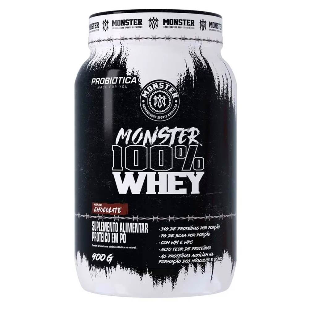 Whey Protein - Monster 100% Whey Pote - 900g - Probiótica