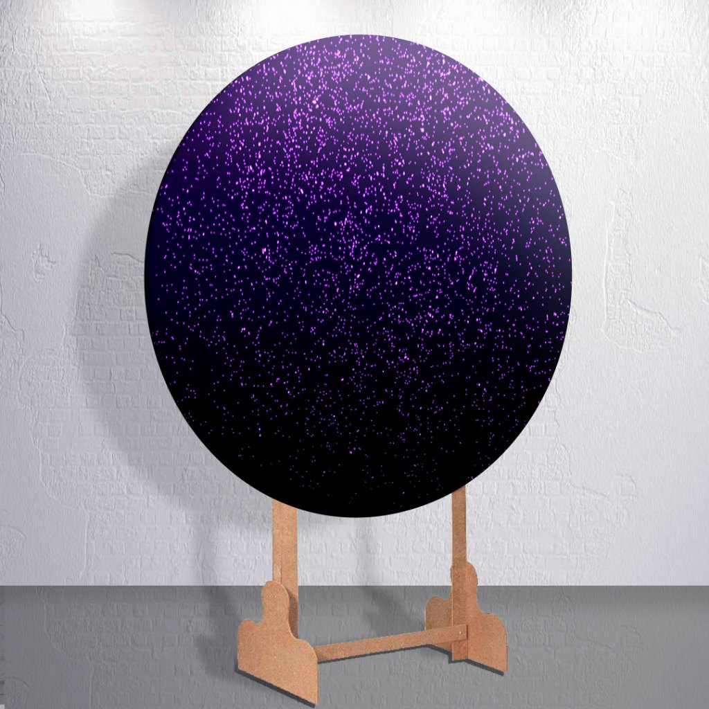 Capas Para Painel Festa Glitter Preto Com Roxo Feminino Sublimada Trio Cilindro Redondo Retângulo