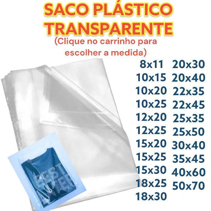 Saco Transparente 250 Gramas Plástico Cristal Embalagem Sacola Qualidade Presentes Lembrançinhas em Oferta na Shopee