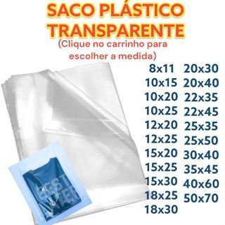 Saco Transparente 250 Gramas Plástico Cristal Embalagem Sacola Qualidade Presentes Lembrançinhas em Oferta na Shopee