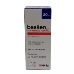 Vermífugo Basken Suspensão Plus 5 20ml Oral para Cães e Gatos König