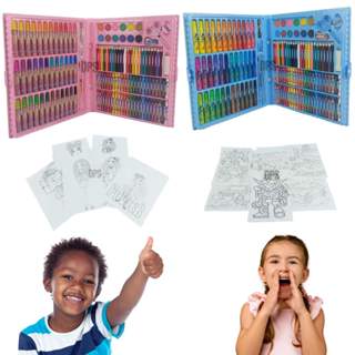 Kit Escolar 166 Peças Maleta Estojo Grande Completo Pintura Desenhos Aquarela Infantil Envio Rápido em Oferta na Shopee