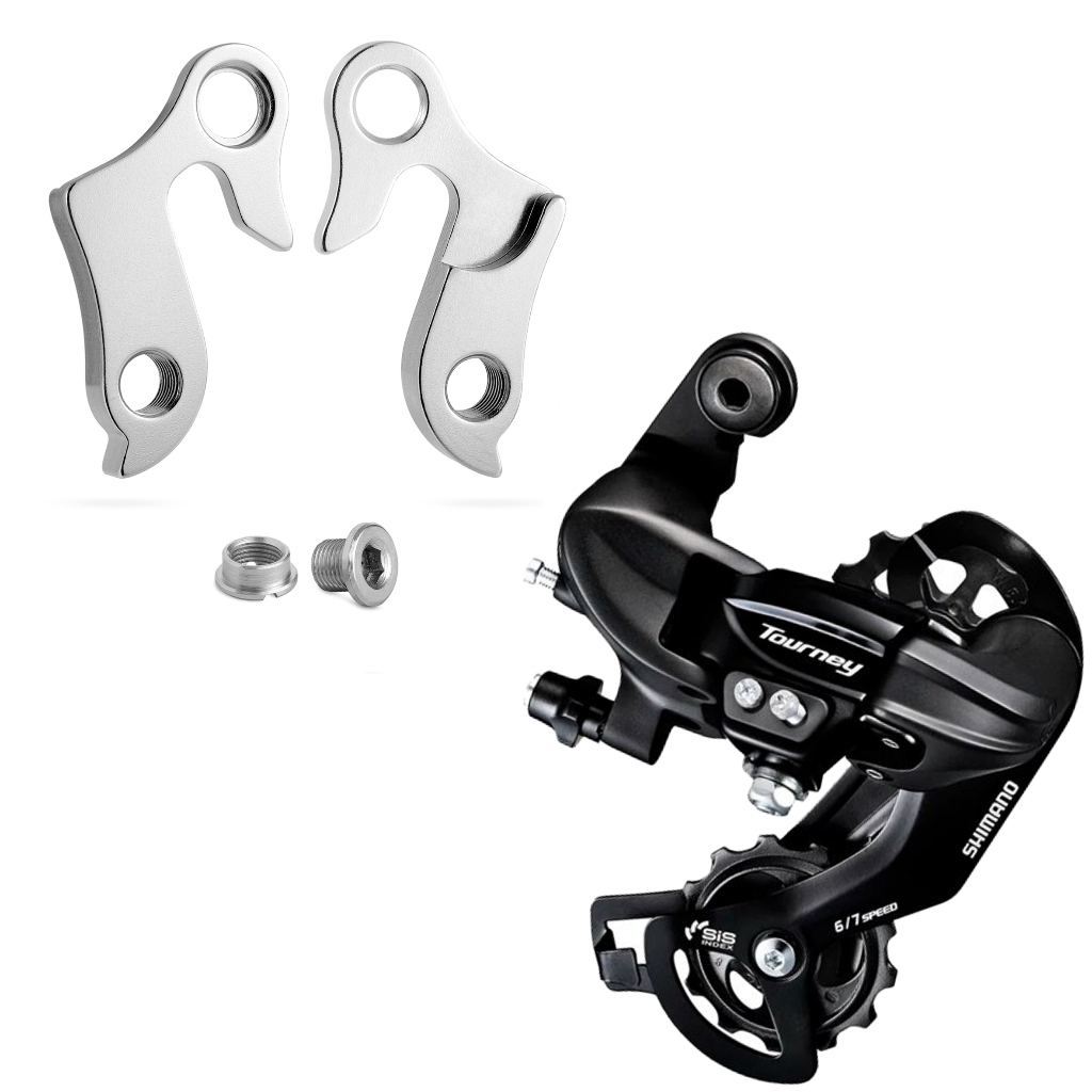Cambio Traseiro Shimano Bike Tourney 8v + Gancheira Gantech Para Quadro Caloi High One Venzo GTS Tsw
