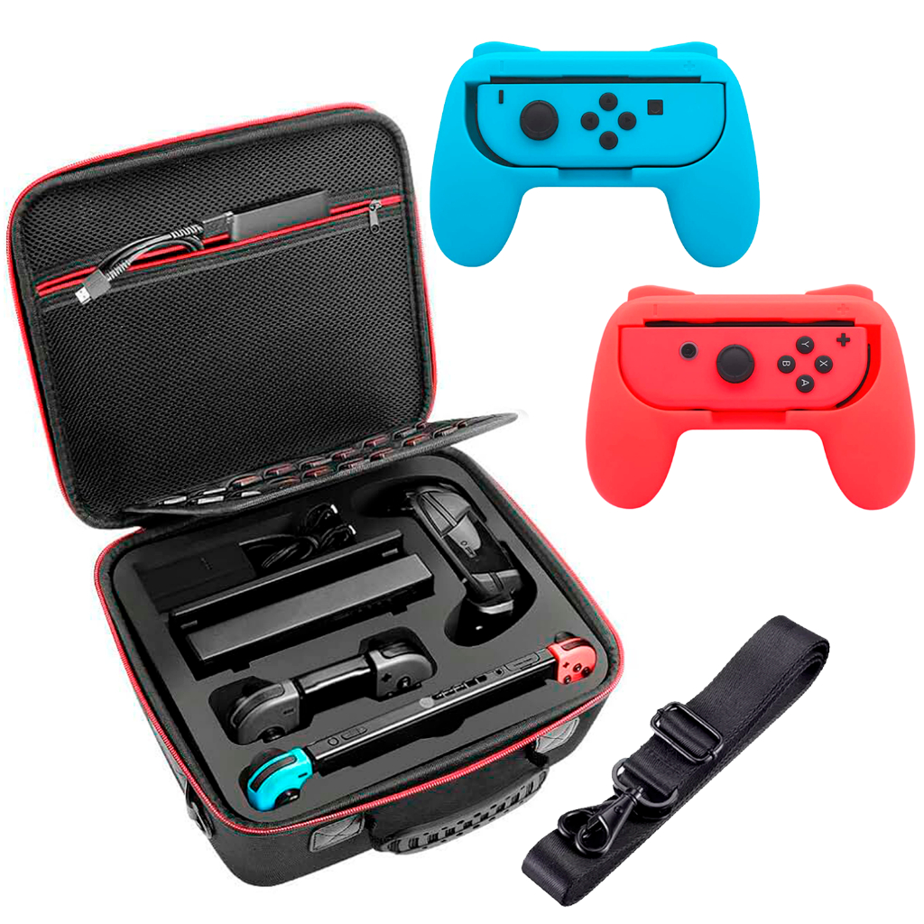 Case Bolsa Estojo Para Nintendo Switch OLED Grip Controller Joy-Con Colorido Acessórios