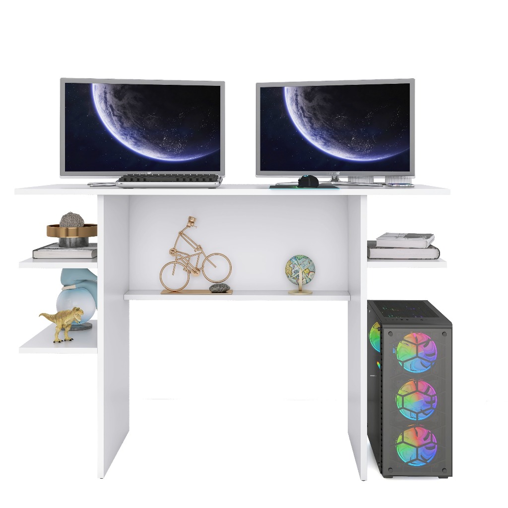 Mesa Para Computador Gamer Escrivaninha Com Prateleiras Suporte PC
