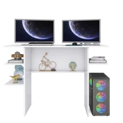 Mesa Para Computador Gamer Escrivaninha Com Prateleiras Suporte PC