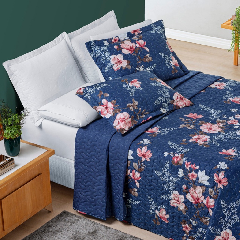 Cobre Leito Solteiro Casal Queen King  200 Fios Dupla Face 2 e 3 Peças Estampado Avere