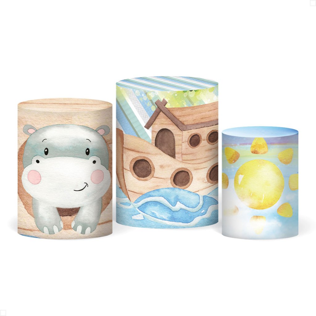 Trio Capas Cilindros Arca De Noé Veste Fácil em Tecido com Elástico para Festas em Oferta na Shopee
