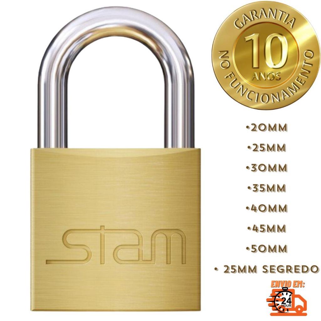 Cadeado Stam Original Zamac Latonado 20 25 30 35 40 45 e 50mm